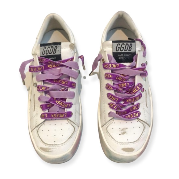 RARE Golden Goose Stardan Customized Embellished Platform Leather Sneakers 35 - Picture 3 of 9